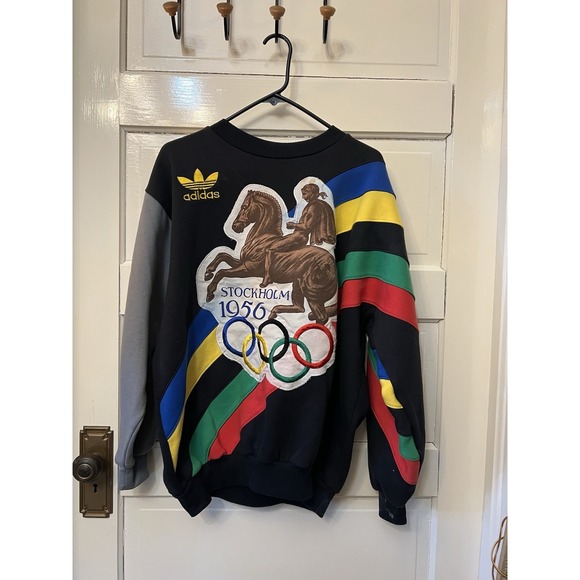 adidas Other - Vintage 80's Adidas Sweatshirt Men medium 1956 Stockholm Helsinki Olympics Crew